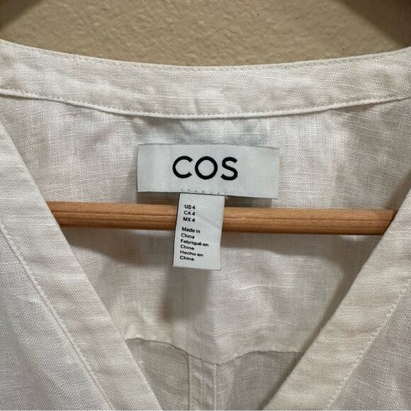 COS White Pure Linen Oversized Button Front Maxi Dress 4 - Picture 11 of 13